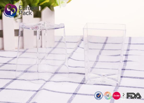 Wedding Plastic Square Cups Environmental Protection 0.9mm Thickness