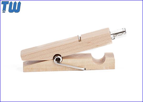 Bulk Wood Clip 8GB USB Thumb Drive Multi-function Custom Branding