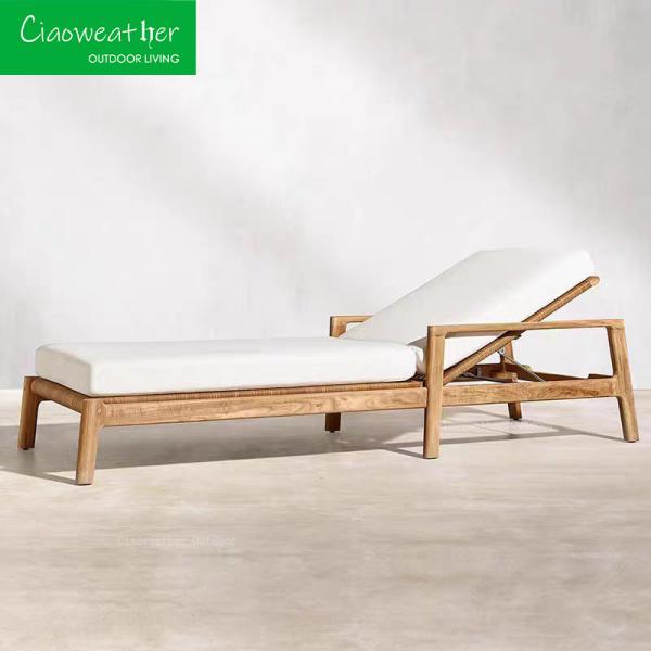 Outdoor Pool Teak Sun Lounge Chair Modern Design for Hotel Restaurant Banquet Home and Coffee