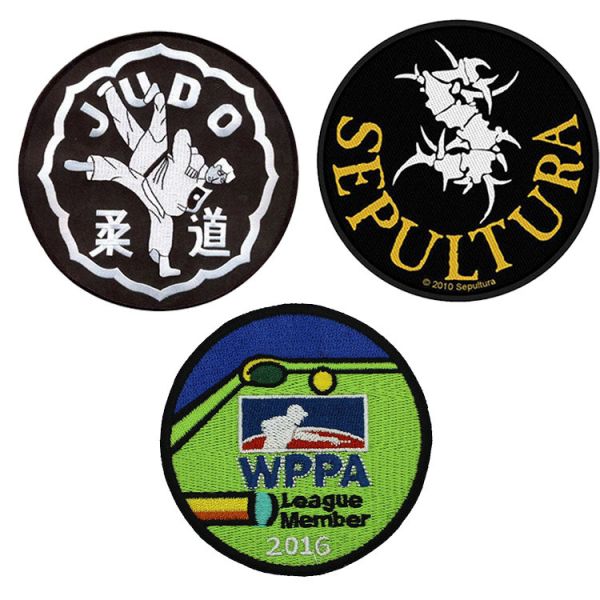 Polyester 100mm Iron On Logo Embroidery Patch For Work Shirts