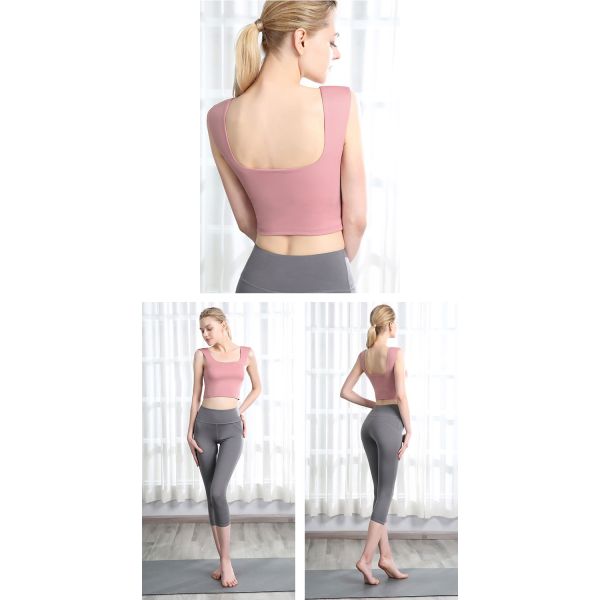 бюстгальтер тренировки Flatlock верхней части танка йоги женщин 220g шить для дам