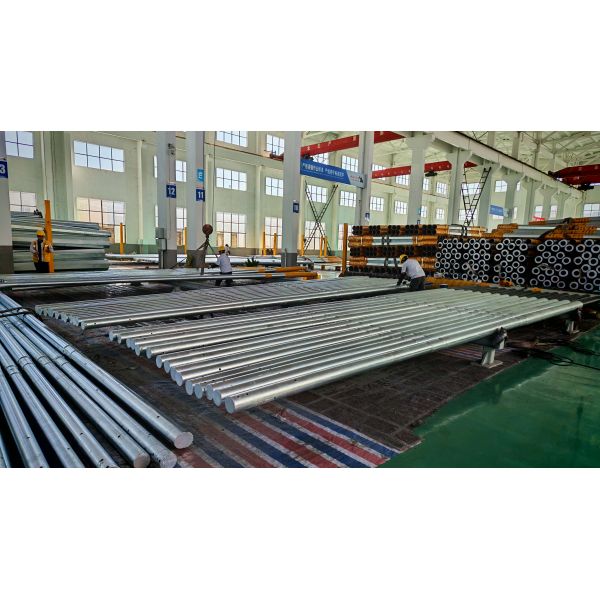 9 METERS TUBULAR STEEL POLES TENSION IRAQI STAIRCASE STEEL POLES