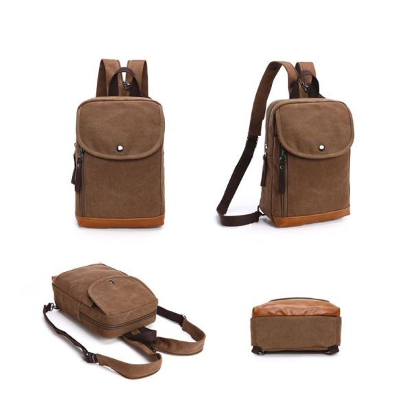 Casual Canvas Men's Single Shoulder Cross Body Chest Bag Sympathybag Wholesale