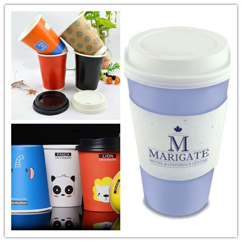 Hot Disposable Paper Cups Food Grade Logo Ptinting Single Or Double Wall