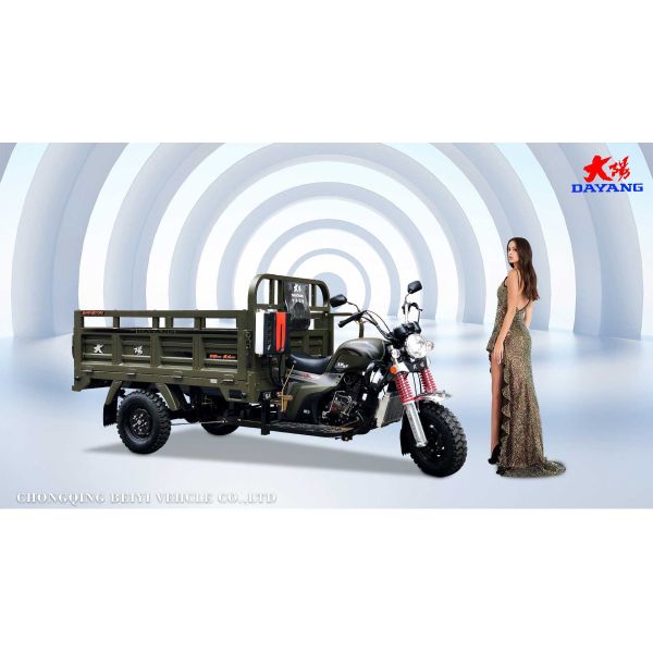 Front Shock Absorber 200 cc Gasoline 3 Wheel Cargo Tricycle for Long-lasting Delivery