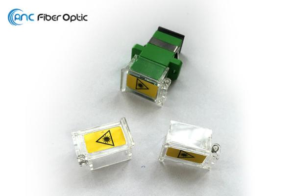Simplex SC Fiber Optic Adapter PBT Housing With Transparent Shutter Dust Cap