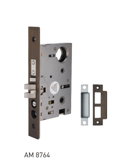 High security Brass Mortise Cylinder , Polished Brass Latch Lock