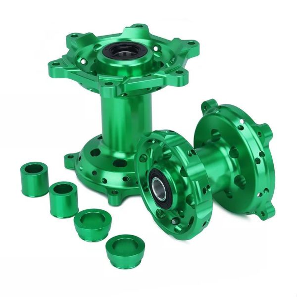 Replace/Repair Motorcycle CNC Green Front Rear Wheel Hubs Set For KX250 06-08 19-20 KX250F KX450F 06-18