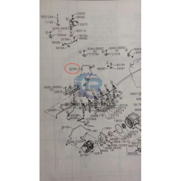 Vhs237815990 Fuel Pipe Excavator Hoses Kobelco Spare Parts Sk350-8 Sk360-8