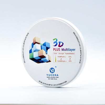 Disco Multilayer dental da zircônia do laboratório 3D para a máquina de trituração da came do Cad