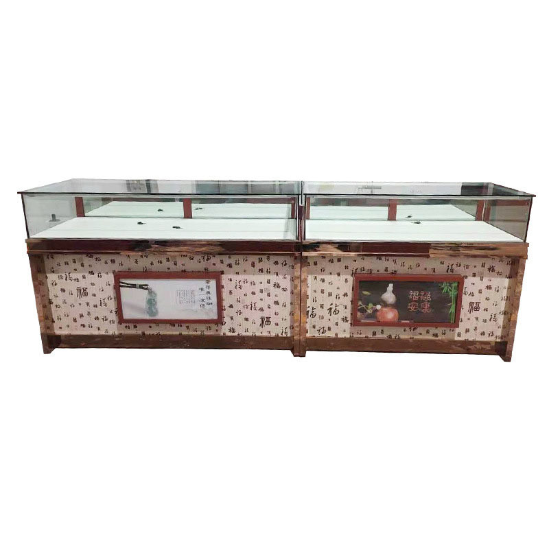 Custom Logo Commercial Sectional Furniture with Glass Display Cabinet and LED Lights