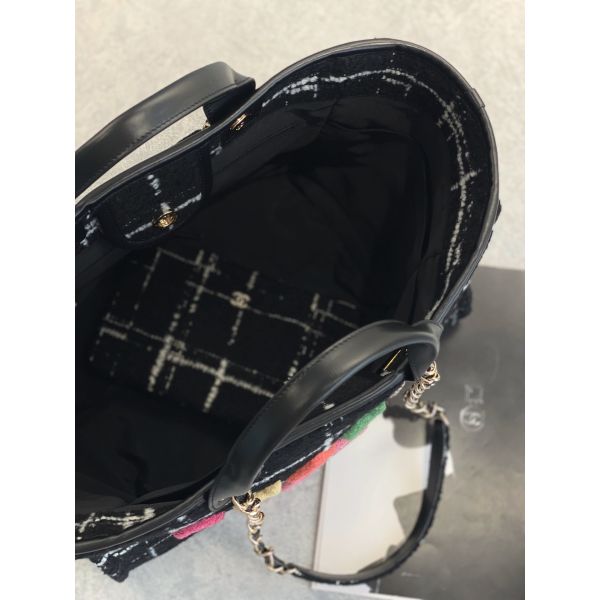 Таможня 2022 Chanel Sotheby клеймила Tote радуги FW сумки пляжа одежды из твида сумок