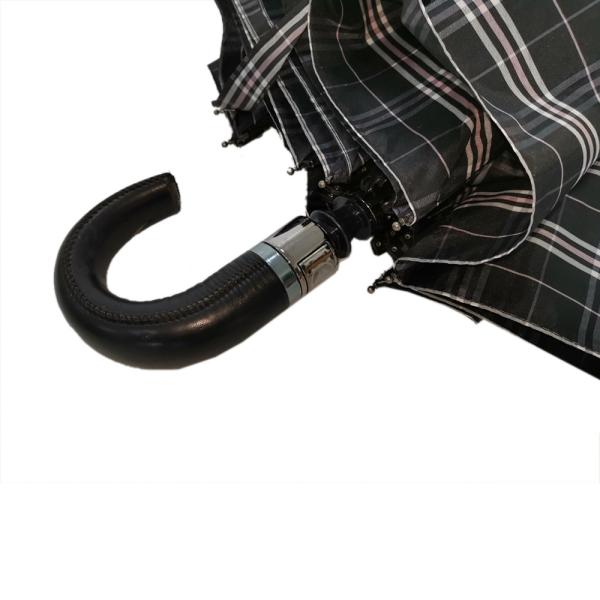 21 Inch Leather Handle Auto Open Close Umbrella , Mens Storm Proof Umbrella