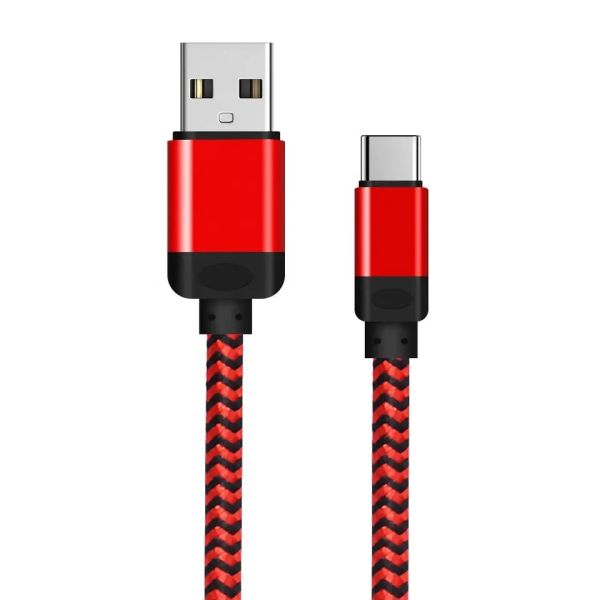 Nylon Braided USB Data Cable for Fast Charging Mobile Phones 2A Metal Quick