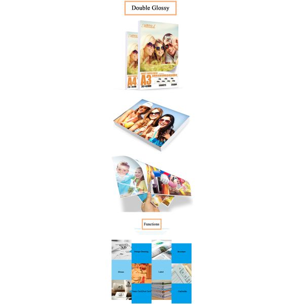 A4 A3 140g Inkjet Printer Double Side Glossy Photo Paper