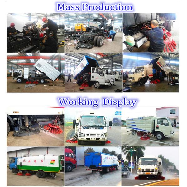 HOWO LHD 4000 L Dustbin Street Sweeper Truck , Road Cleaning Truck Wet Type / Dry Type