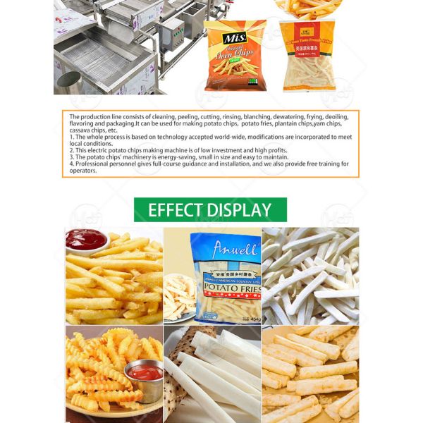 potato chip and french fries quick frozen production line