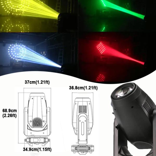 Show Lighting 380W Beam Spot Wash 3in1 Hybrid Moving Head Stage Light with 22500lm