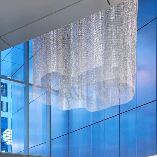 Corrosion Resistant Metal Ring Mesh Electroplated Surface For Architectural Design