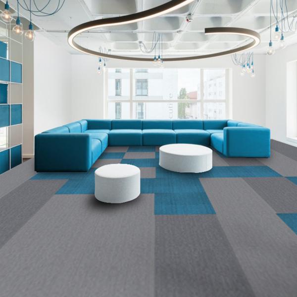 Solution Dyed Polypropylene Nylon Carpet Tiles 50x50cm Loop Pile For Business