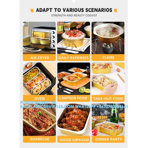1050ml/220mm Length, Sturdy Aluminum Foil Pans With Lids For Cooking, Baking, Reheating, Freezer, Oven, Recyclable