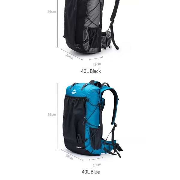 Black ODM Waterproof Hiking Backpack 65 Litre Mountain Climbing Backpack Outdoor
