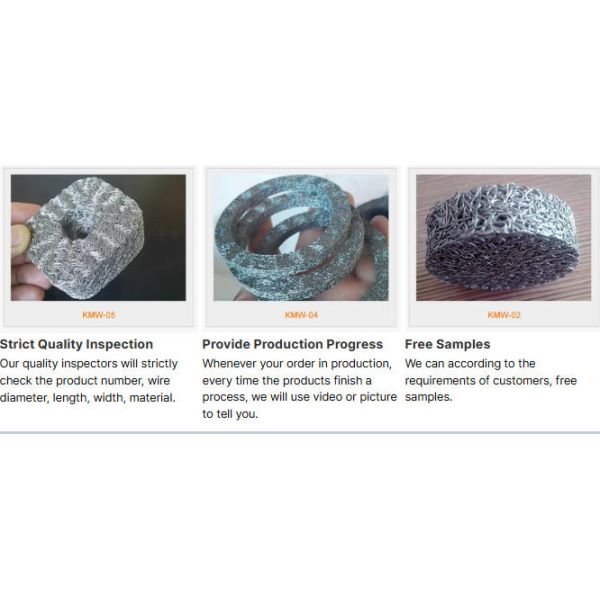 Distillation Column Copper Knitted Wire Mesh Packing with 0.16mm Wire Diameter 60mm Width and High Filtering Efficiency