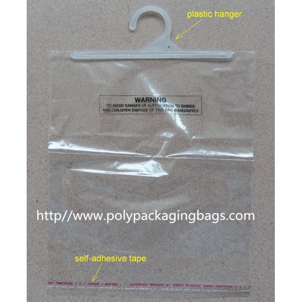 Малые ясные мешки PP поли с вешалками для одеяния/одежды/платья
