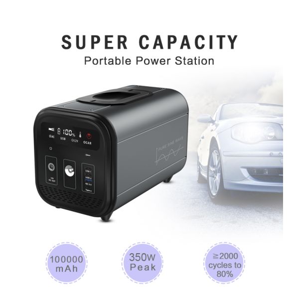 Aluminum Alloy LiFePO4 Outdoor Portable Power Station 320Wh For Fishing Gear