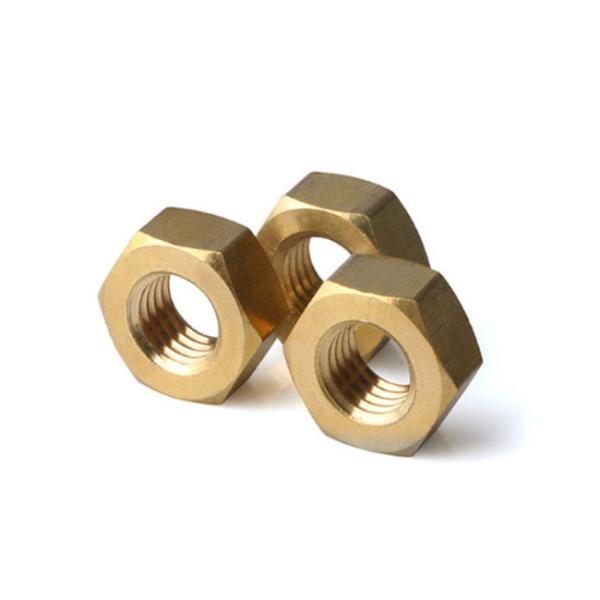 Fasteners Yellow Copper Brass Din 934 Hex Head Nuts M10