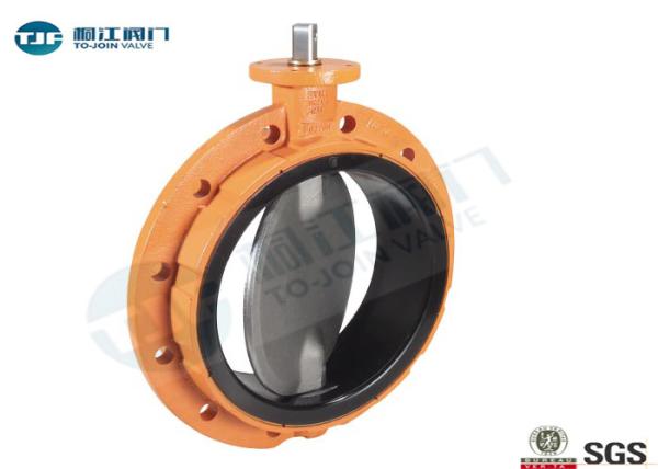 Ductile Iron Wafer Butterfly Valve Viton Lined Mono Flange Type ANSI 150