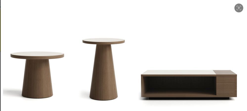 ISO14001 Sintered Stone Coffee Table & Round Side Table For Commercial Project