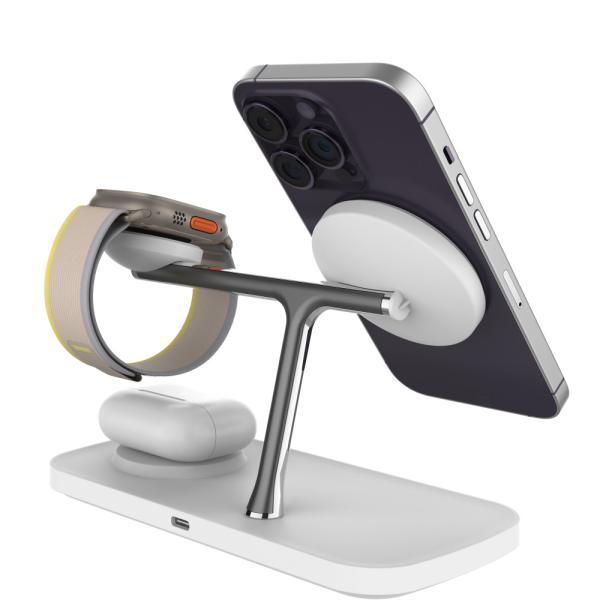 QI 2 Hub de carregador sem fio magnético ajustável para Apple Watch / Samsung