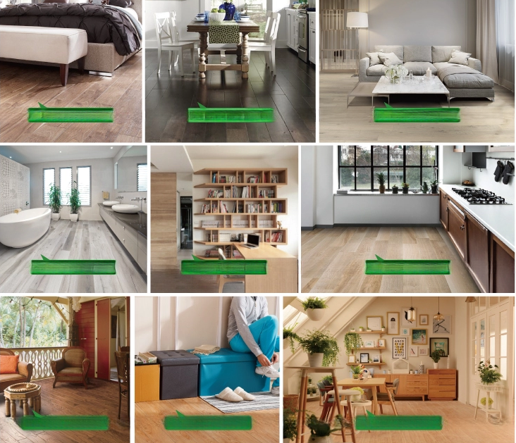 Современная квартира огнеупорная клик дерево смотреть SPC виниловый пол планка с современным дизайном