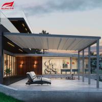 Pergola en aluminium étanche Pergola rétractable avec bandes lumineuses LED et finition de voile en PVC