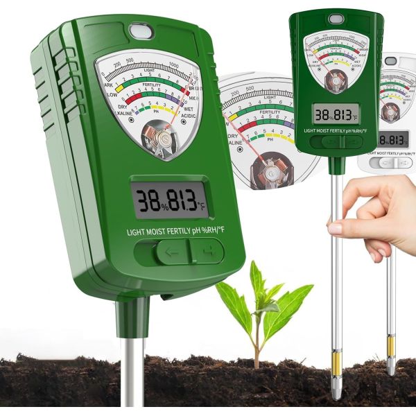 7 In 1 Digital Soil Analyzer With LCD Display For Accurate Garden Light Moisture PH Monitoring