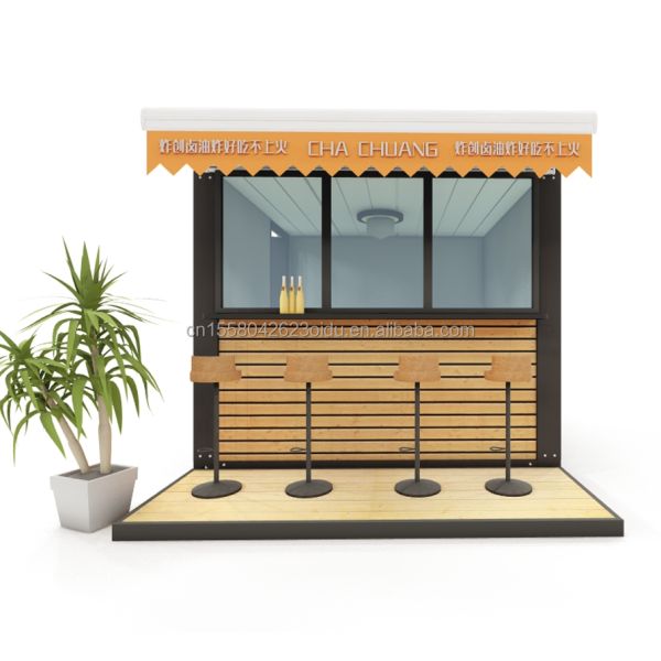 Mobile Steel Structure Wooden Shop Fast Selling Booth Direct Home Bar Coffee Shop
