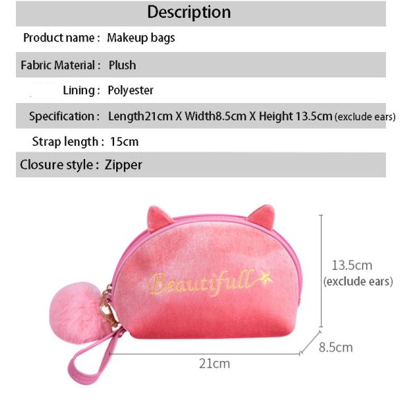 Web celebrity small portable cute girl instagram style super fire goods large capacity plush makeup bags
