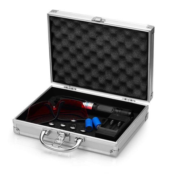 Most Powerful 2000mW 450nm Blue Laser Pointer With 5 Star Tips Focusable Burning