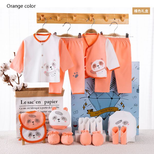 Golden supplier organic 100% cotton shower clothings clothes jumpsuits box newborn new born baby gift set for girl