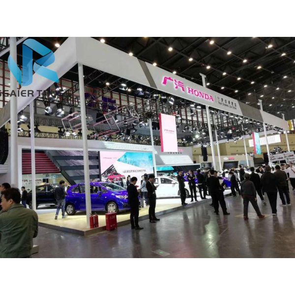 600 * 800mm Aluminum Ladder Truss , Bolt Screw Black Box Truss For Honda Car Show