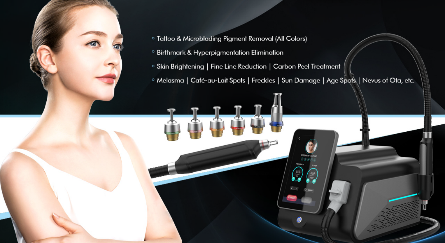 Picosecond 532nm 1064nm 1320nm Remove Tattoo ND Yag Laser Machine