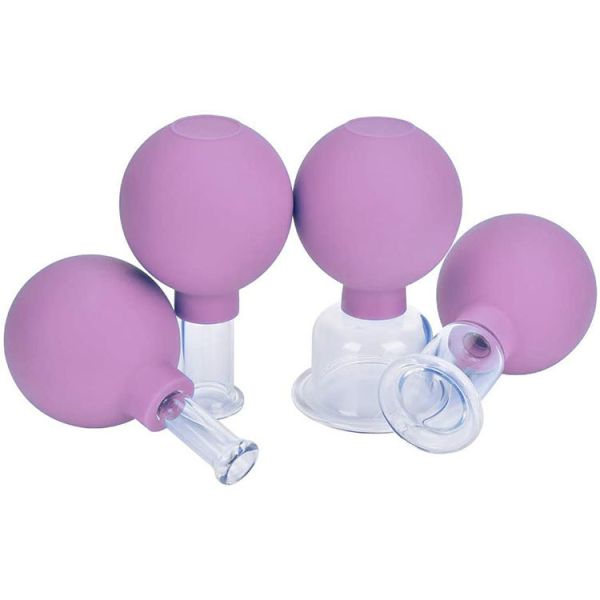 Customized 4pcs Glass Facial Cupping Set for Face Eye Lip Body in Gift Box Packaging