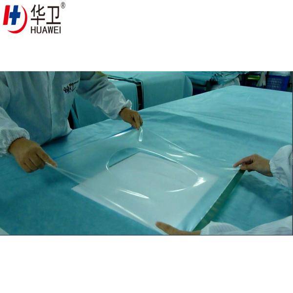 PU Surgical incision dressing with Iodine, disposable surgical drape with Iodine 15*15cm