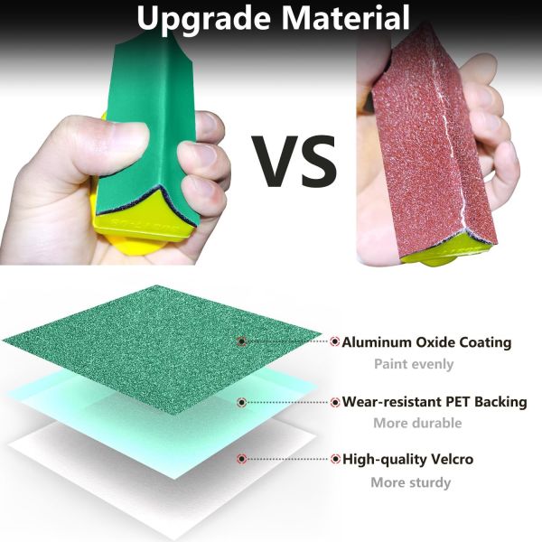 65*92mm PET Film Sandpaper Discs Green Hook and Loop Sanding Sheet Abrasive Paper