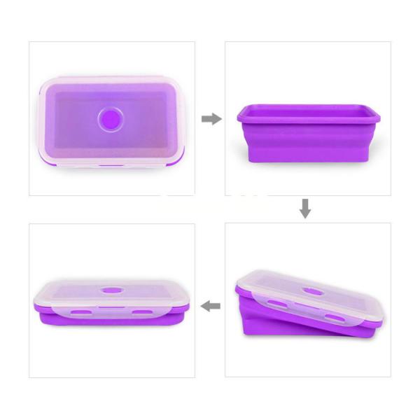 Amazon Hot Eco Wholesale Healthy Microwavable Silicon Collapsible Microwave Lunch Box Food Kit Containers