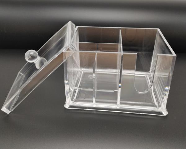 Cotton Pads Holder Makeup Organizer Cosmetics Makeup Cotton Swab Holder Cotton Pads Dispenser, 4 Sections