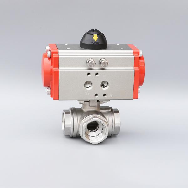 Stainless Steel 3 Way Valve and Actuator T Type Full Port High Platform for Industrial