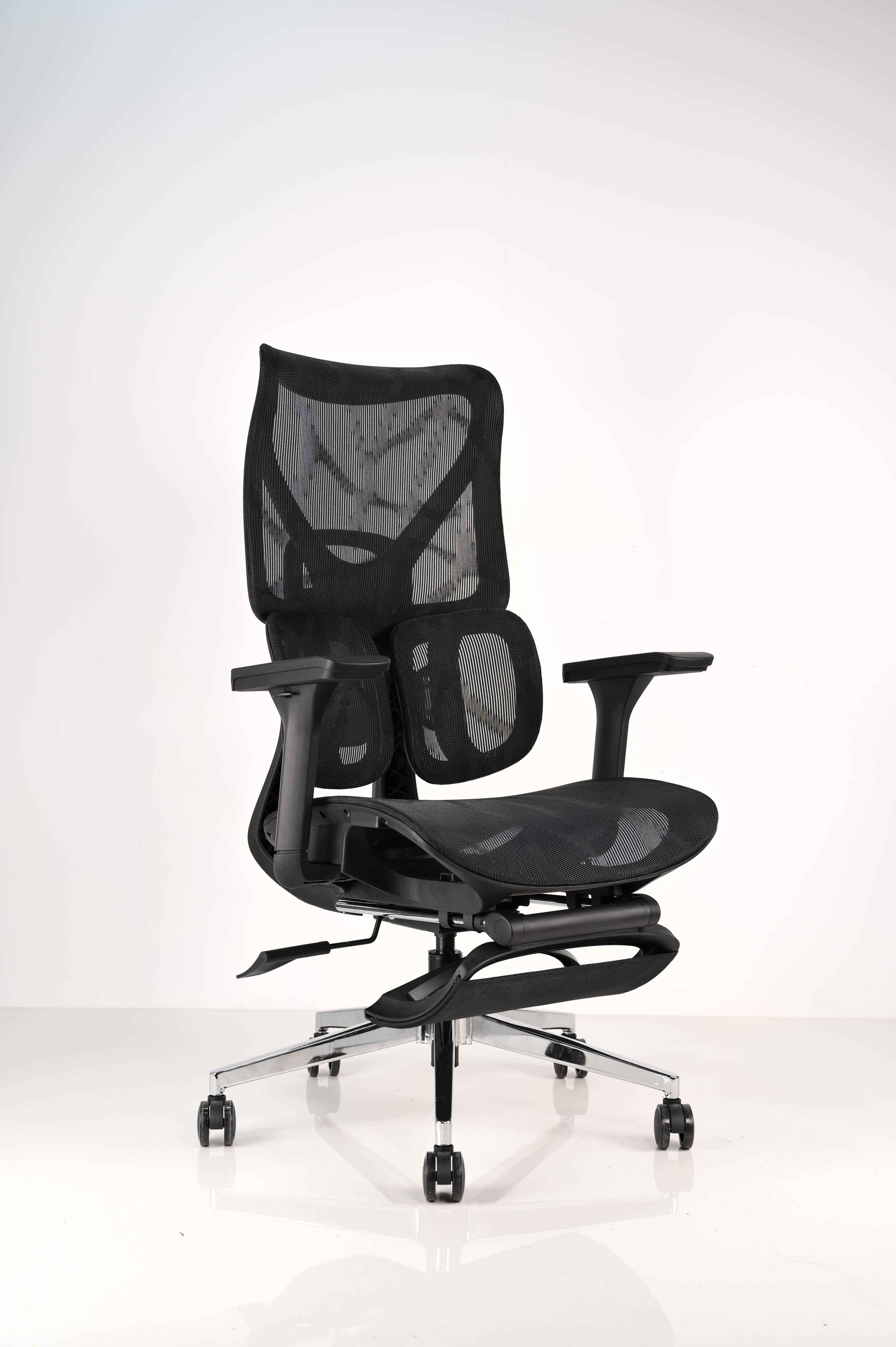 Budget Ergonomic Office Chair with 2 Part Lumbar Support 4D Armrest and PU Nylon Castors