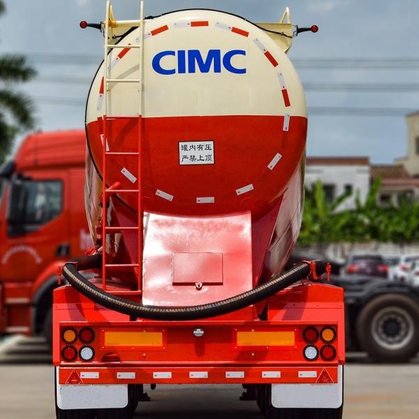 CIMC durable HUAJUN 40CBM poudre sèche en vrac réservoir de ciment porteuse 3 axes réservoir semi-remorque